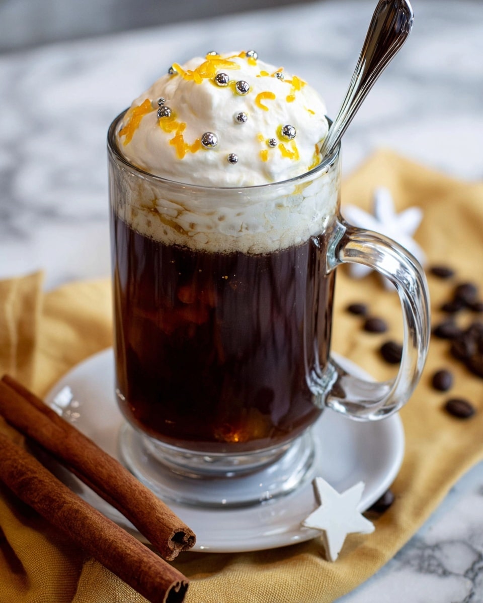 A clear glass tray with a white marbled texture underneath holds six clear glass containers arranged neatly; from top left, there is a small bowl filled with red and green sprinkles with a rough texture, next to it is a small bowl of light brown liquid, below it is a matching bowl with a dark green liquid, beside that is an empty clear bowl, then a clear mug filled with dark black coffee with a smooth surface, and finally a small pitcher full of white milk with a smooth texture. A folded black and white striped cloth is placed at the top right corner of the tray. Photo taken with an iphone --ar 4:5 --v 7