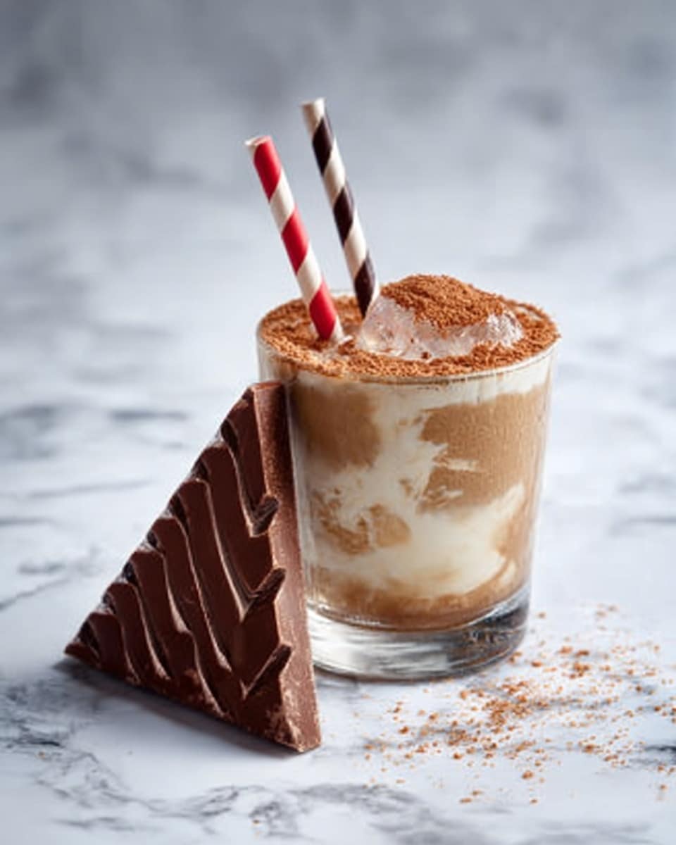 A tall clear glass filled with rich dark brown hot chocolate topped with many small white marshmallows and drizzled with golden caramel sauce that flows down the side of the glass. On top of the marshmallows, there are small chocolate bits and crumbs adding texture. The glass is placed on a white marbled surface next to a white cup with some caramel inside. A woman's hand holding a spoon with some marshmallows is close to the glass. The scene looks cozy and sweet, photo taken with an iphone --ar 4:5 --v 7