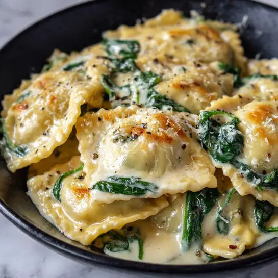 Chicken Alfredo Baked Ravioli Recipe - Recipe Image