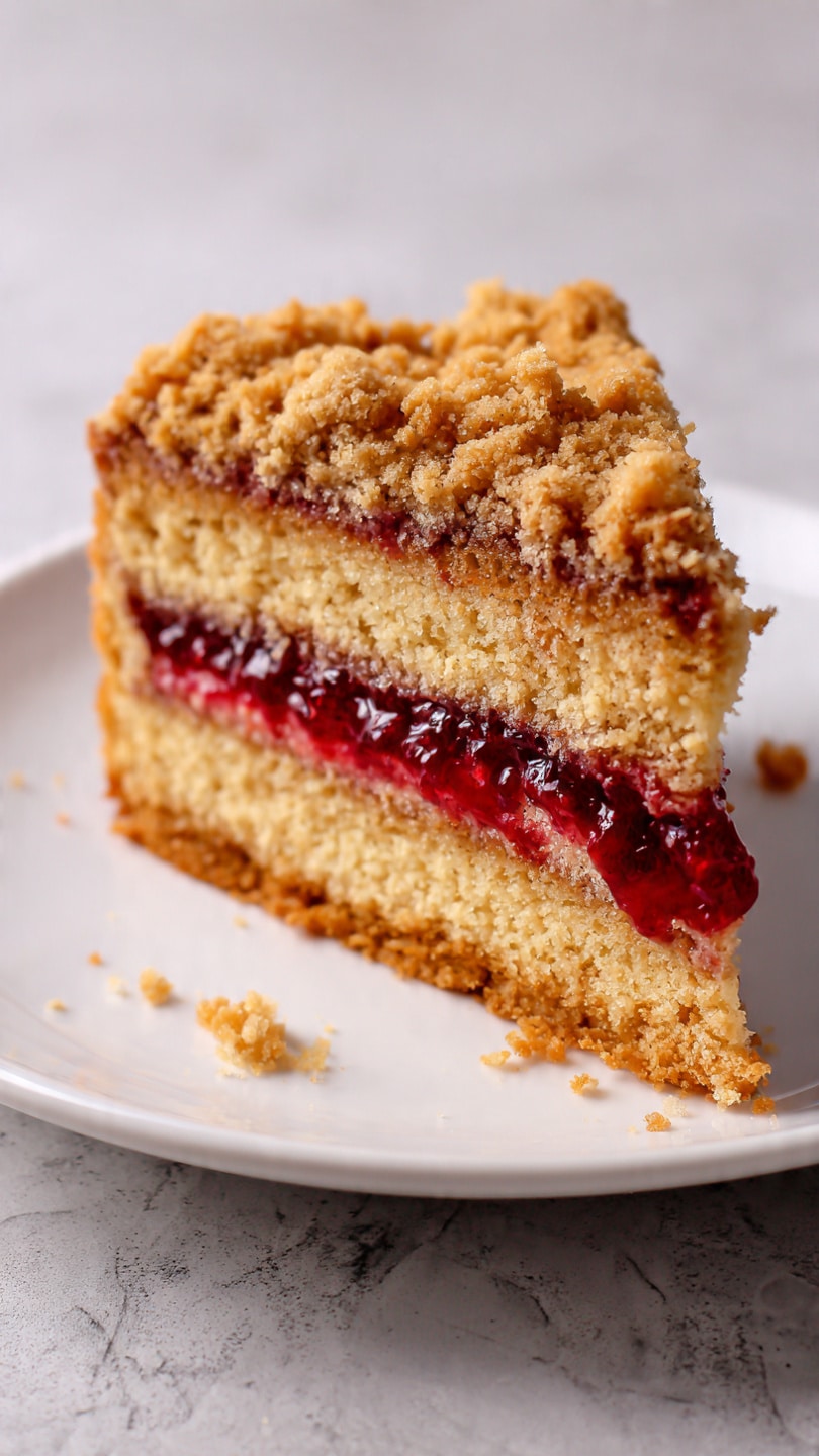 The image shows two square pieces of oatmeal fruit bar on a white plate with a slight greenish rim. Each bar has two main layers: the bottom layer is a thick, crumbly oat base with a beige color and rough texture, while the top layer is a mix of baked red fruit filling like strawberry or raspberry, with a semi-melted, juicy look peeking through the oat streusel that covers the top unevenly. The oat layer on top is golden brown with visible oat flakes scattered across. The plate sits on a white marbled texture surface. photo taken with an iphone --ar 4:5 --v 7