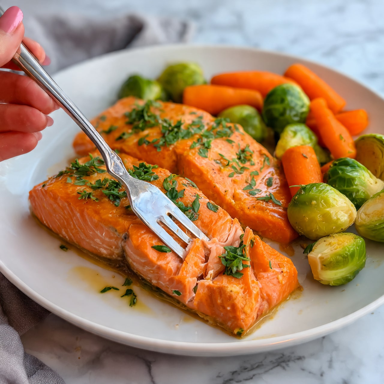 Maple Glazed Salmon with Roasted Veggies Recipe - Recipe Image