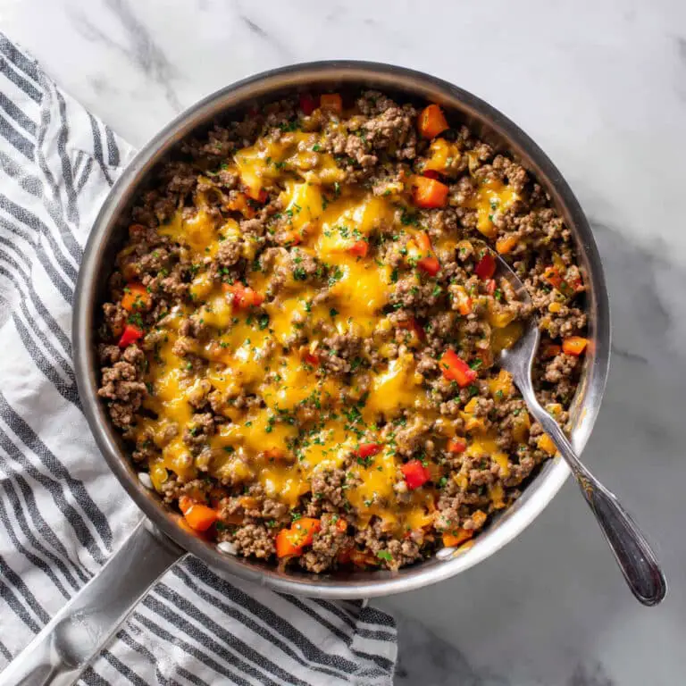 Cheesy Ground Beef and Rice Skillet Recipe