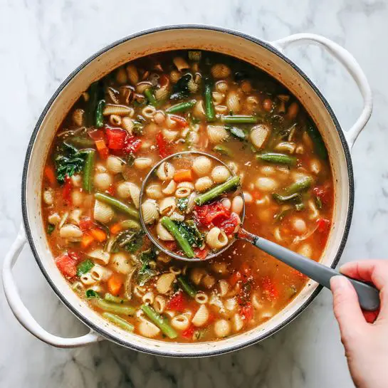 Hearty Vegetable Minestrone Soup Recipe - Recipe Image