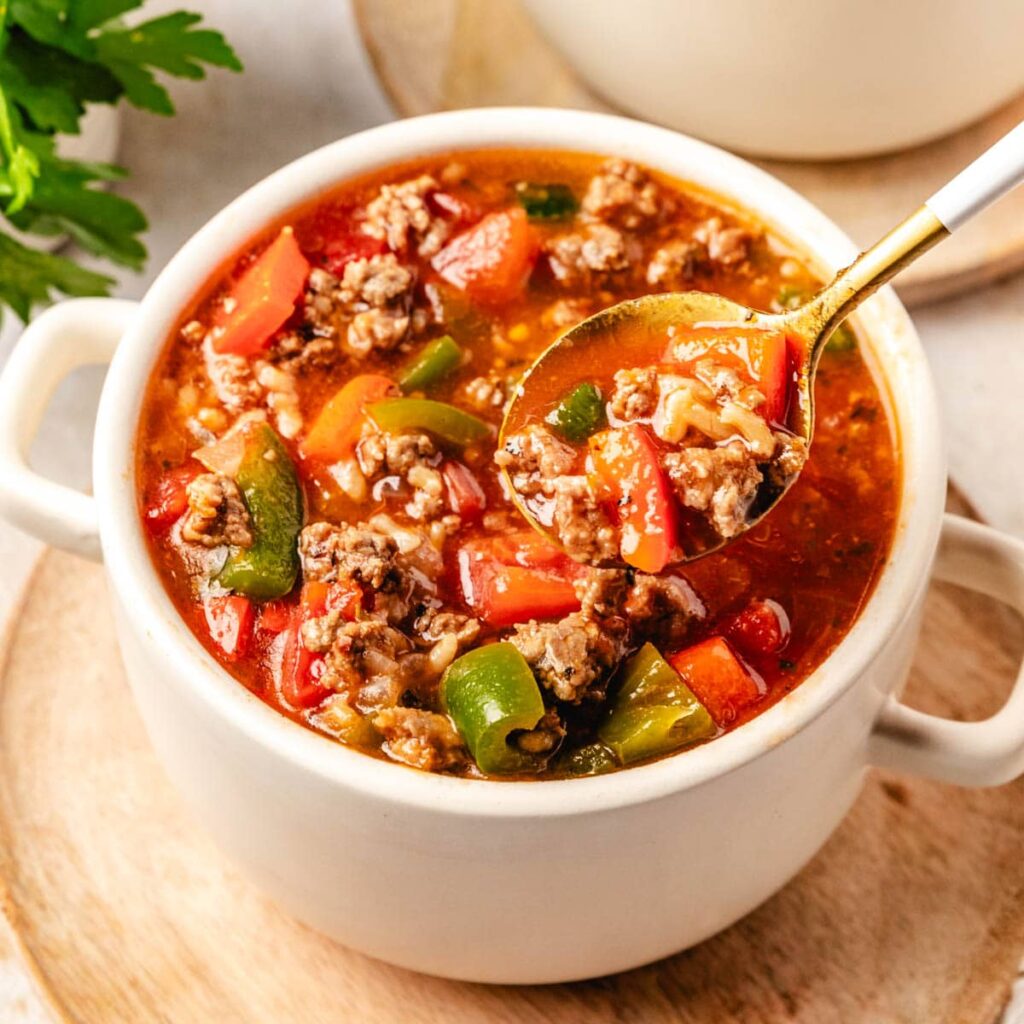 Crockpot Stuffed Pepper Soup Recipe