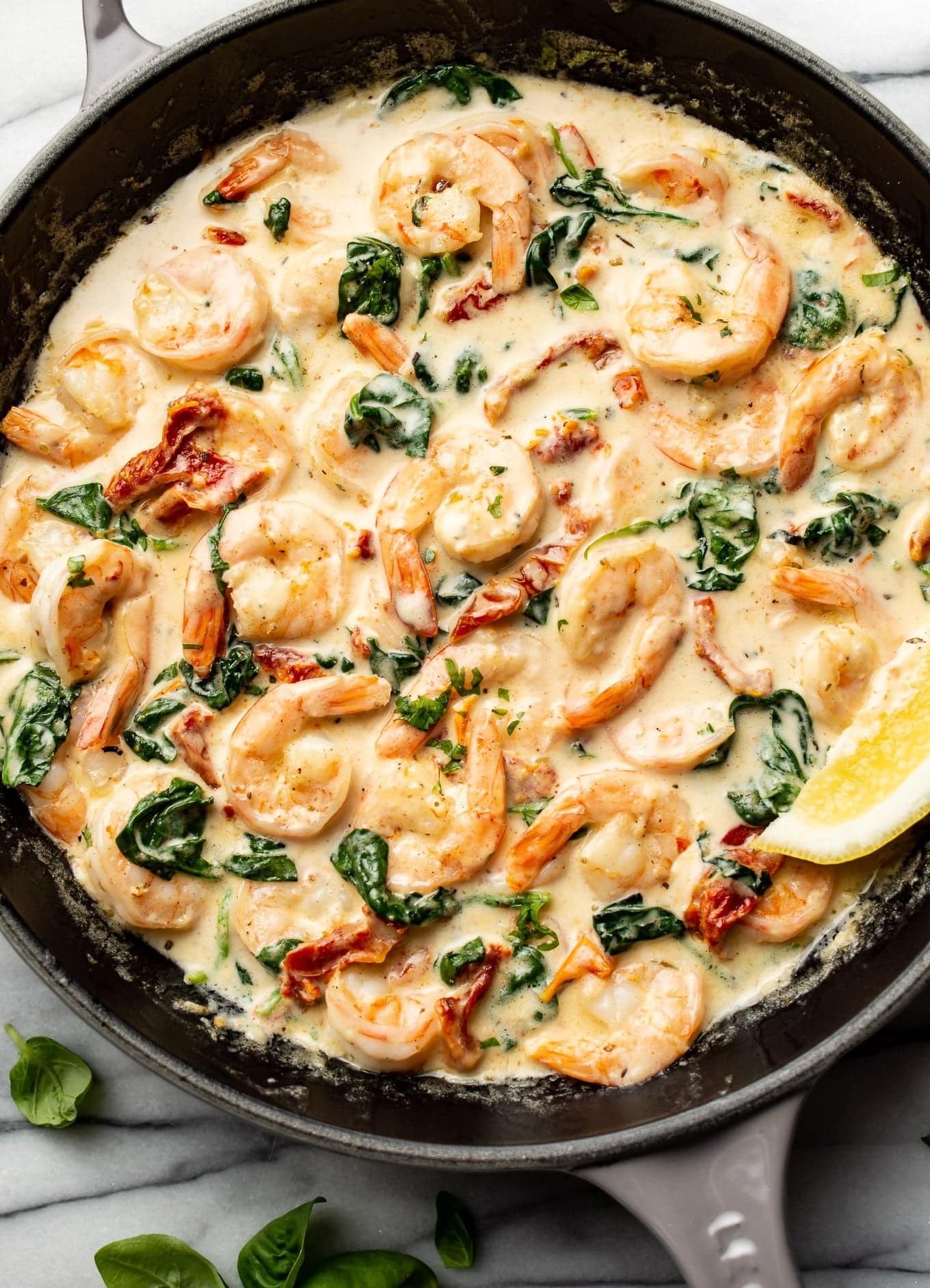 Creamy Tuscan Shrimp with Sun-Dried Tomatoes and Spinach Recipe - Recipe Image
