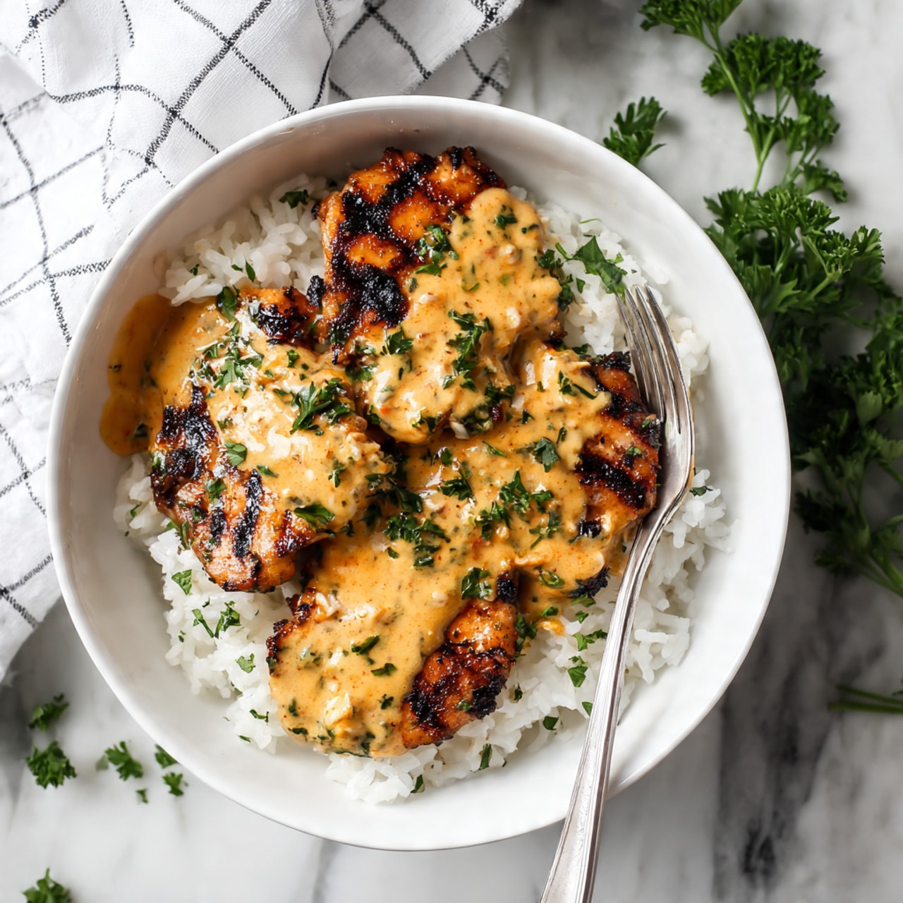 Smothered Chicken and Rice Recipe - Recipe Image