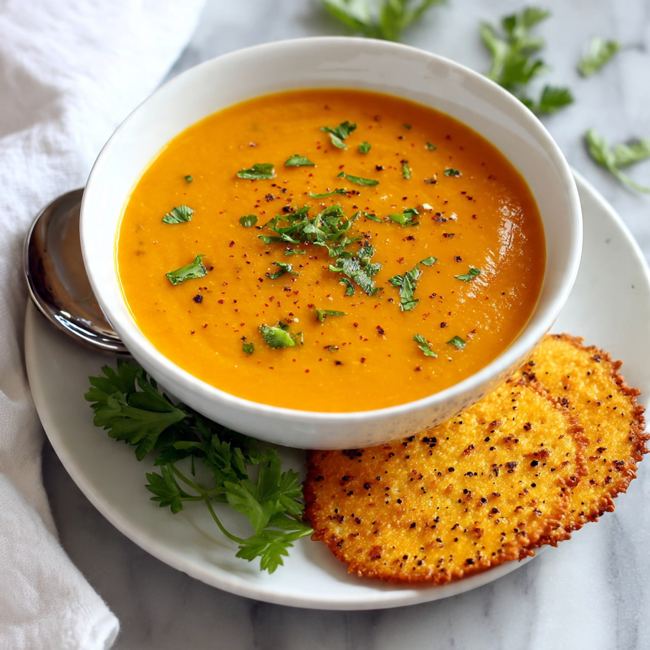 Roasted Red Pepper and Tomato Soup Recipe - Recipe Image