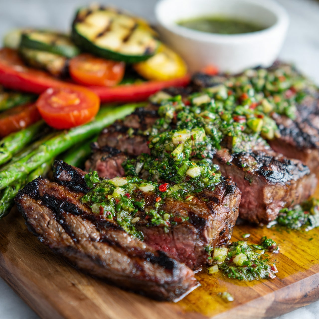 Grilled Flank Steak with Chimichurri Sauce Recipe - Recipe Image