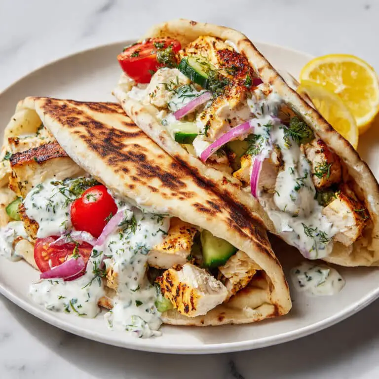 Greek Chicken Wraps with Garlic Yogurt Sauce Recipe