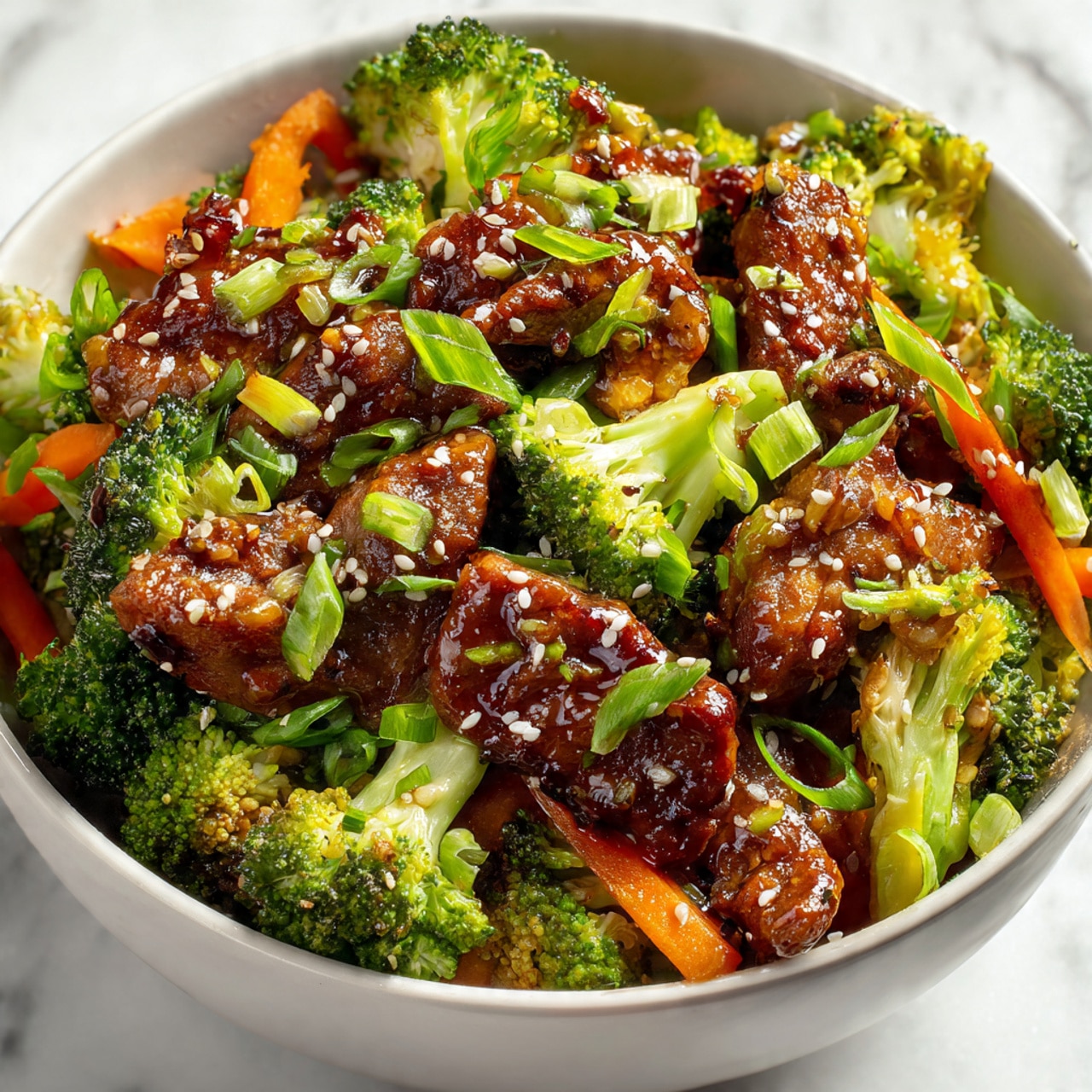 Beef and Veggie Bowl with Savory Asian Sauce Recipe - Recipe Image