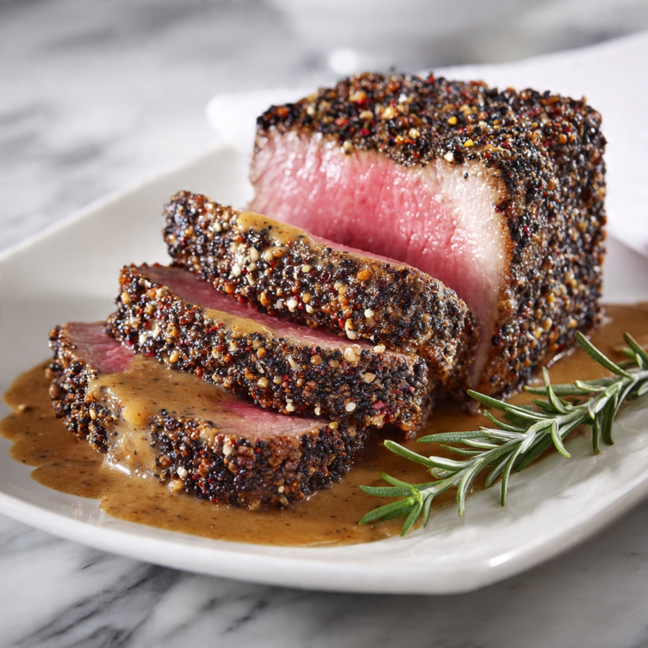 Steak au Poivre: A Classic French Pepper Steak with Rich Cognac Cream Sauce Recipe - Recipe Image