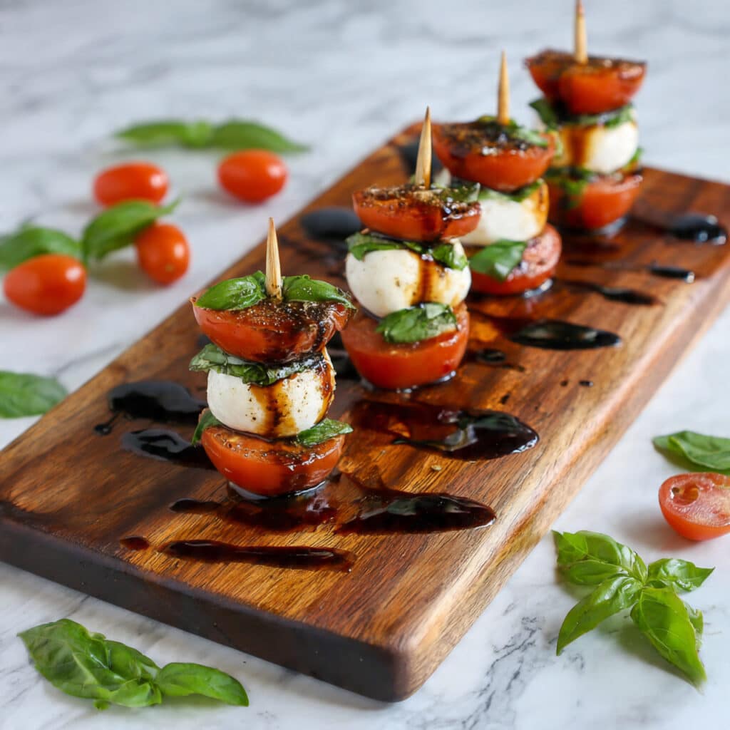 Caprese Skewers with Balsamic Reduction Recipe