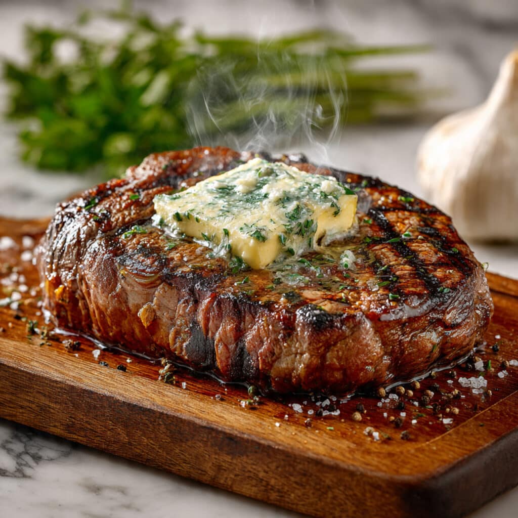Ribeye Steak with Herb Butter Recipe