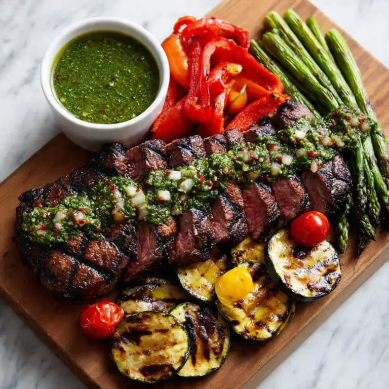 Grilled Flank Steak with Chimichurri Sauce Recipe