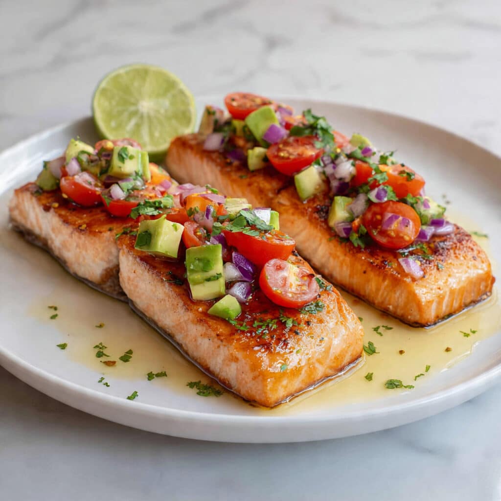 Pan-Seared Salmon with Avocado Salsa Recipe