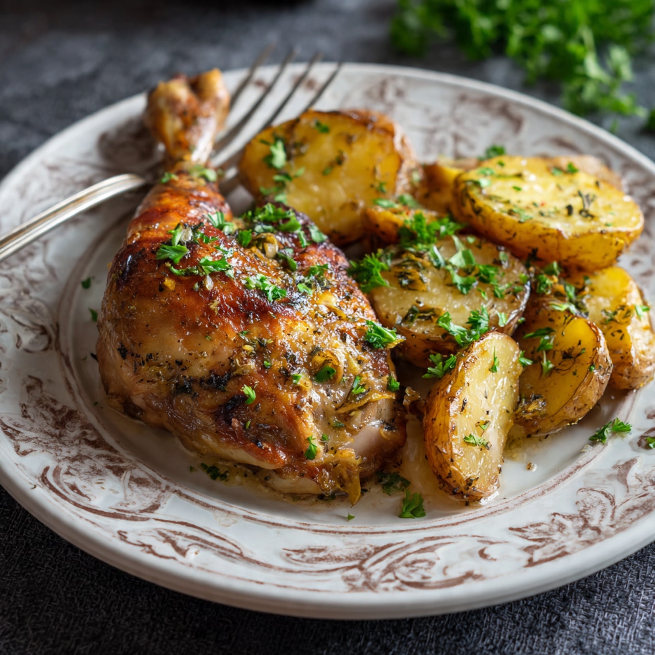 Oven-Baked Buttermilk Chicken and Potatoes Recipe - Recipe Image