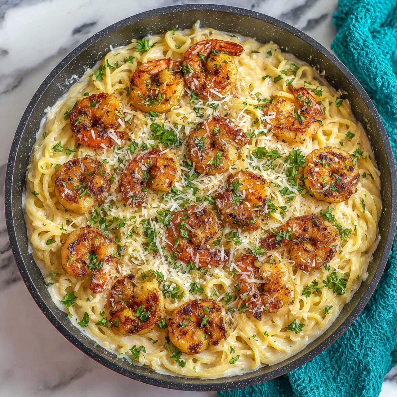 Creamy Garlic Shrimp Pasta Recipe - Recipe Image