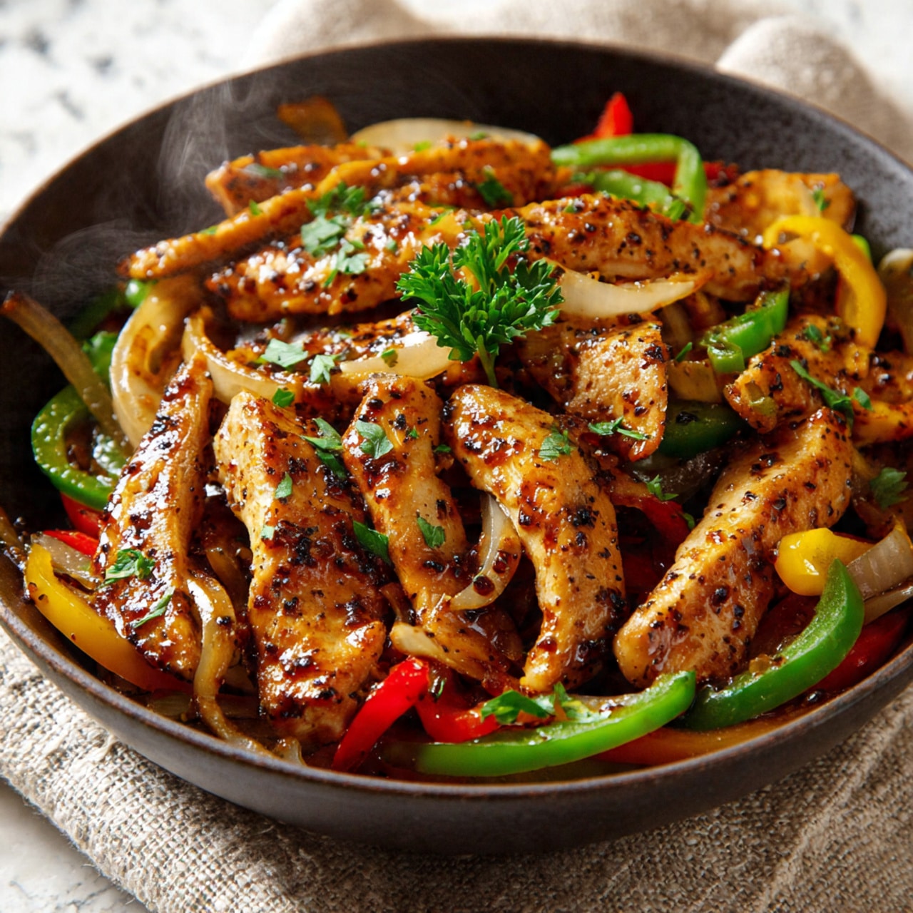 Easy Chinese Black Pepper Chicken Stir-Fry Recipe - Recipe Image