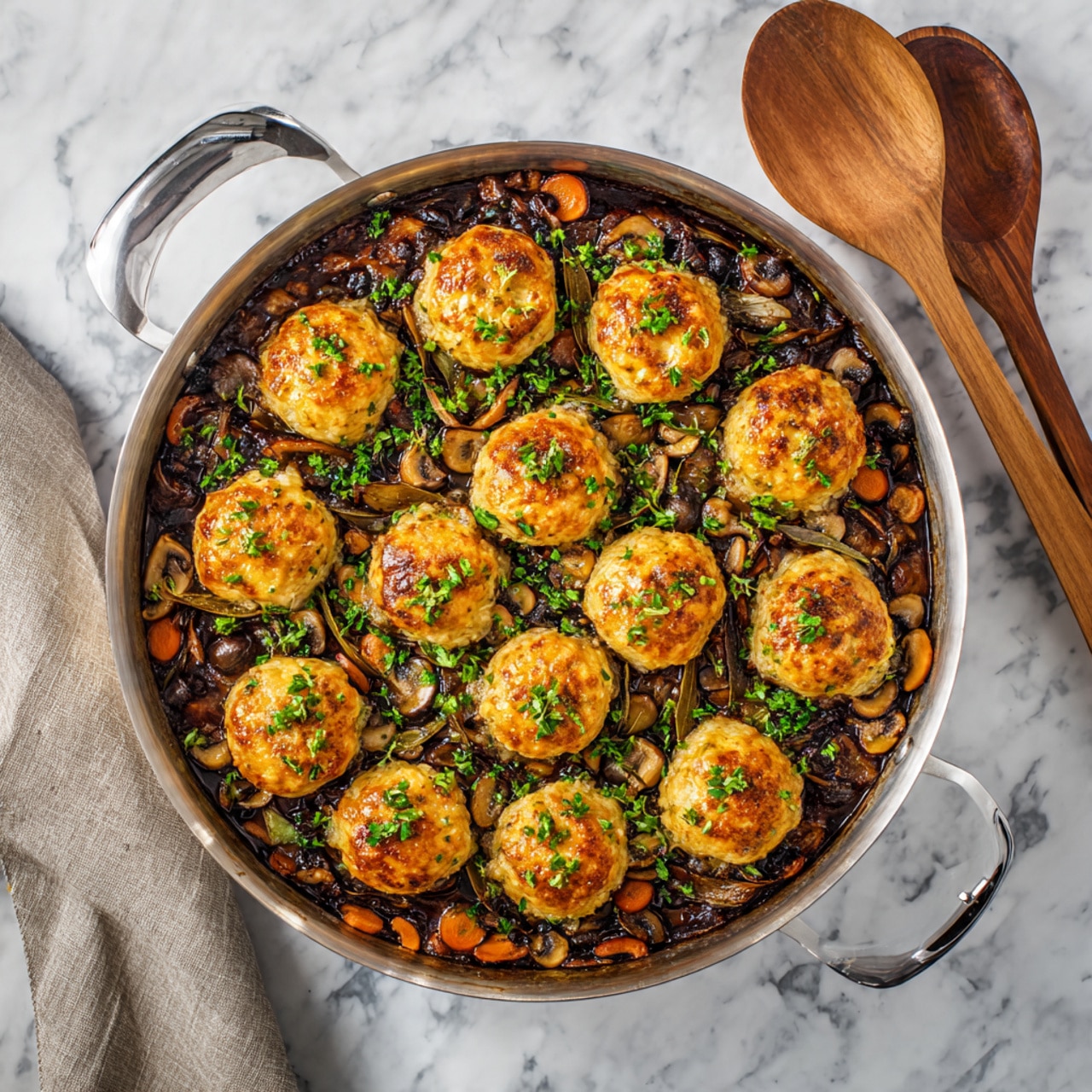 Coq au Vin Chicken Meatballs Recipe - Recipe Image