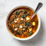 Lentil Soup with Spinach and Feta Cheese Recipe