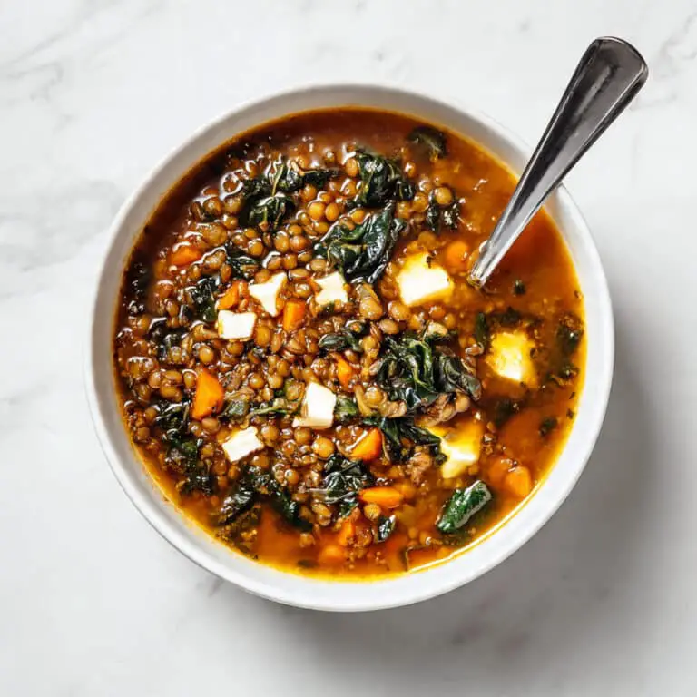 Lentil Soup with Spinach and Feta Cheese Recipe