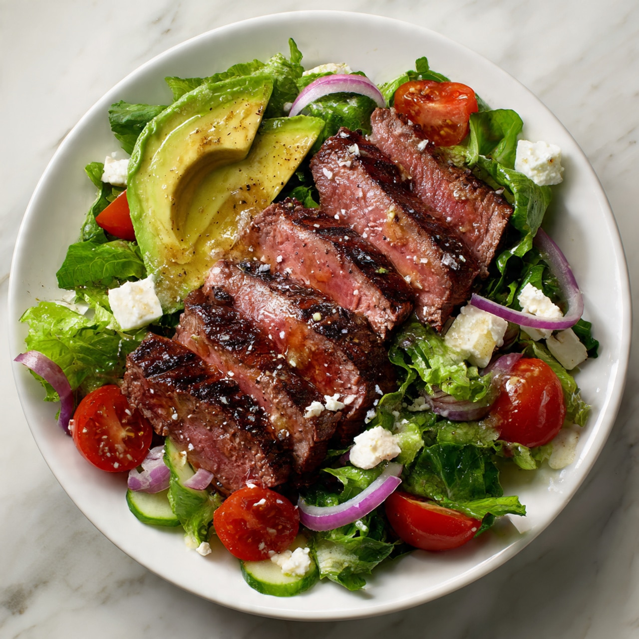 Grilled Beef Salad with Fresh Greens and Balsamic Dressing Recipe - Recipe Image