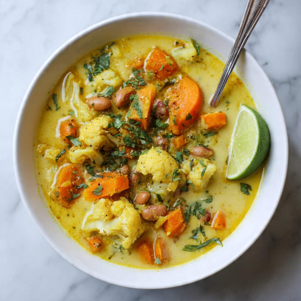 Golden Cauliflower Soup with Turmeric and Coconut | Warm & Vibrant