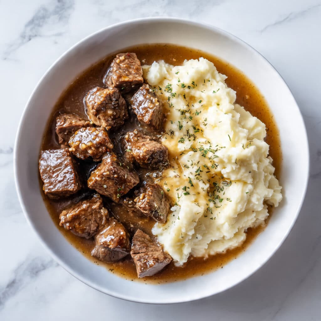 Garlic Butter Steak Bites and Potatoes Recipe