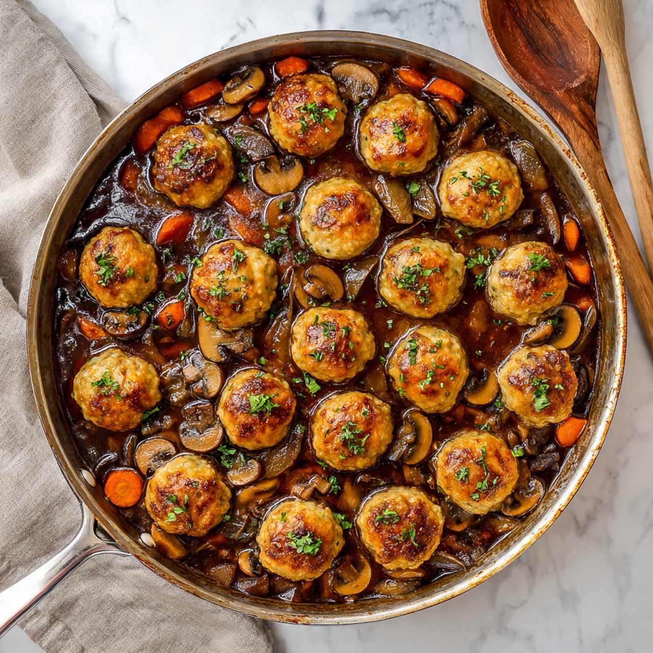 Coq au Vin Chicken Meatballs Recipe