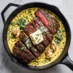Valentine’s Day Steak with Creamy Garlic Sauce Recipe