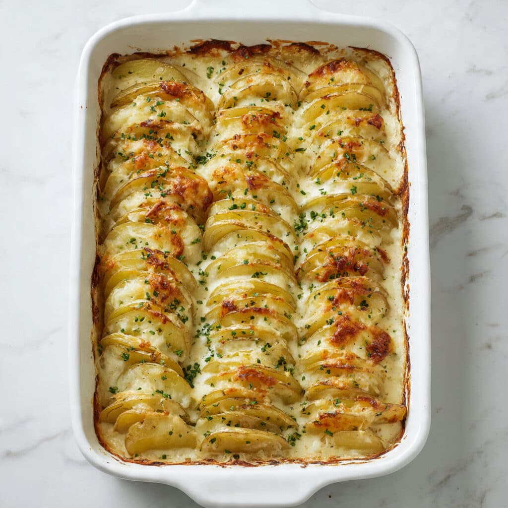 Creamy Roasted Garlic Potato Gratin Recipe