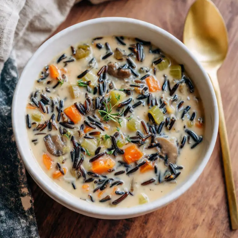Creamy Wild Rice Soup with Vegetables and Herbs Recipe