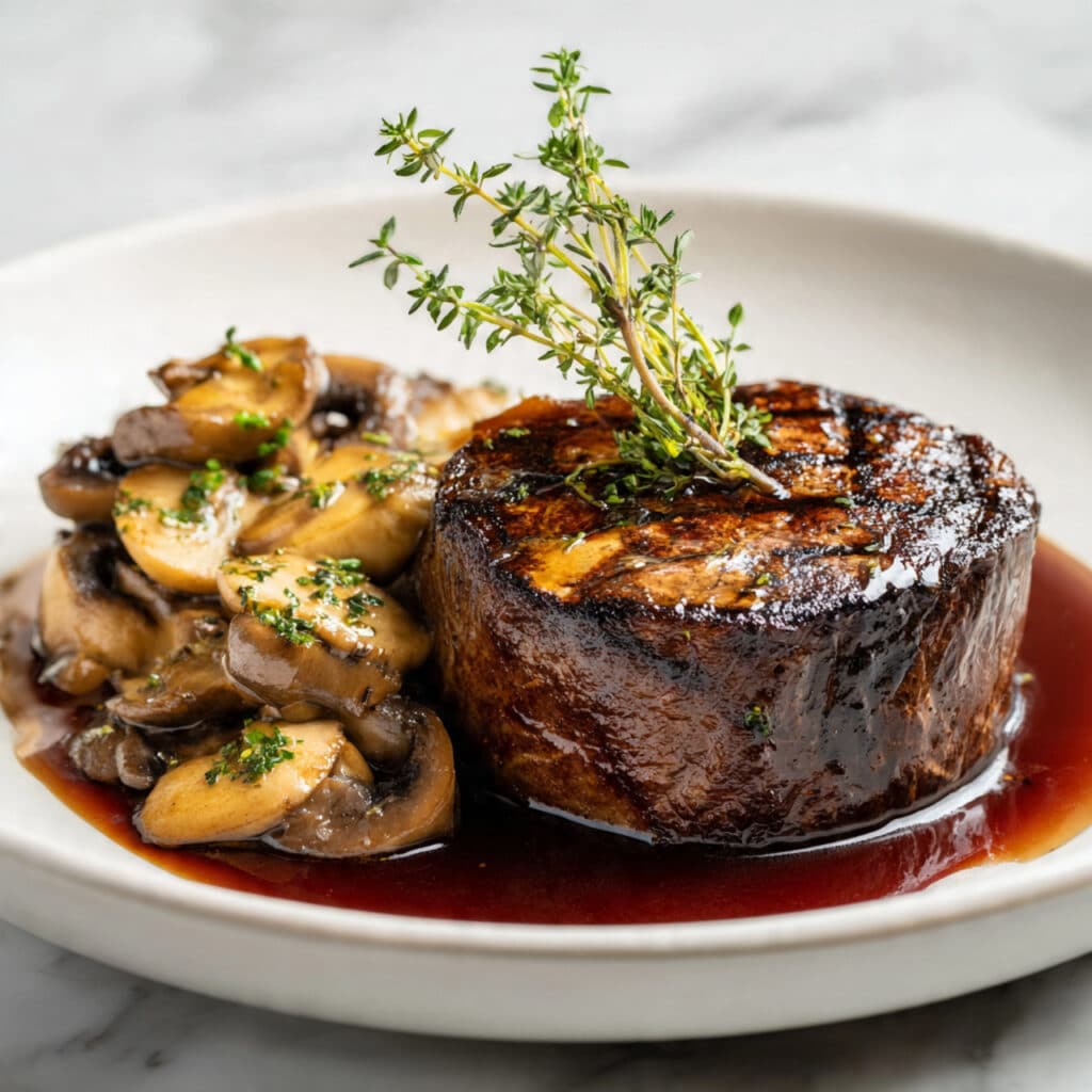 Pan-Seared Filet Mignon with Mushrooms Recipe