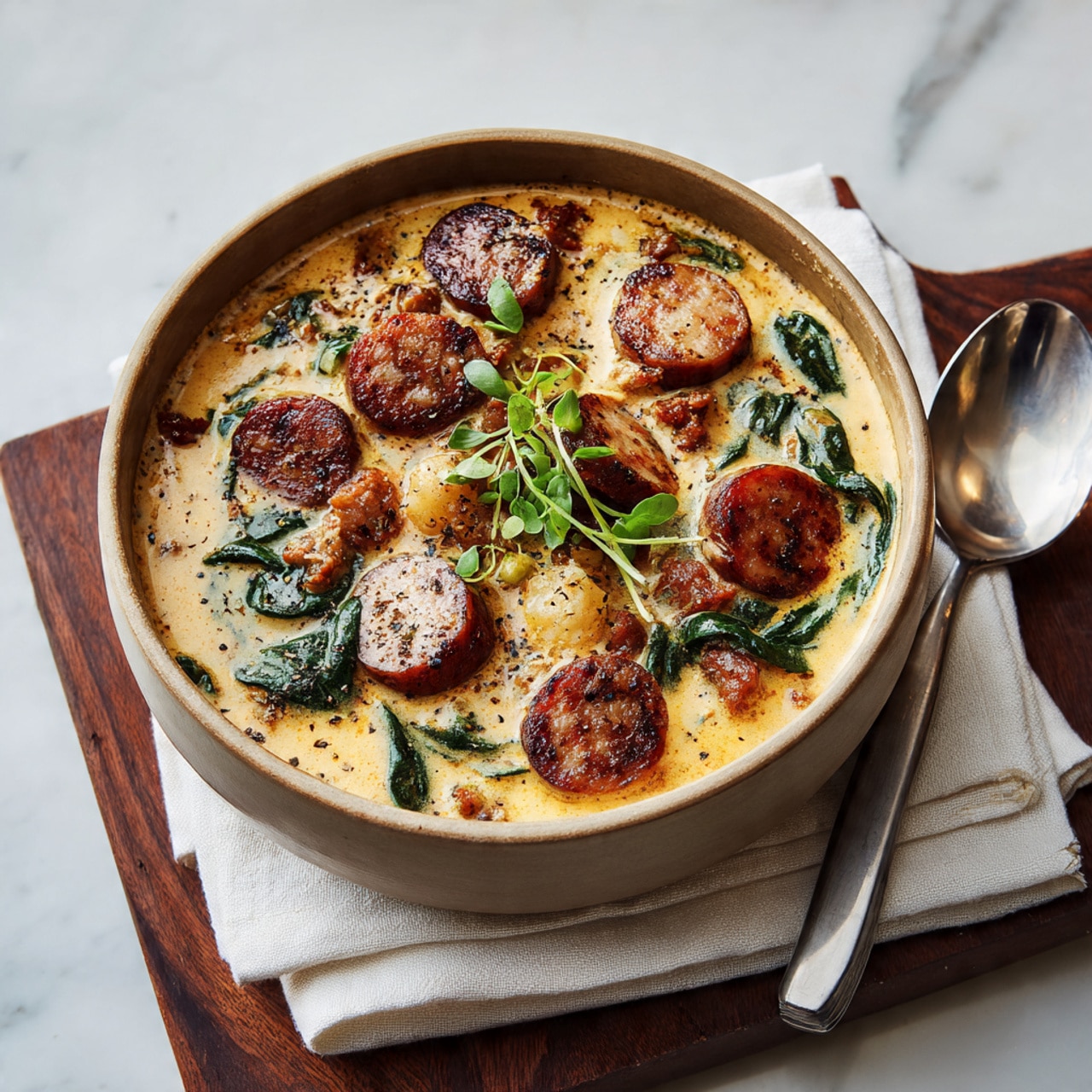 Sweet Potato Sausage Soup Recipe - Recipe Image