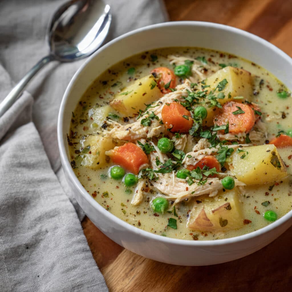 Healthy Chicken Pot Pie Soup Recipe