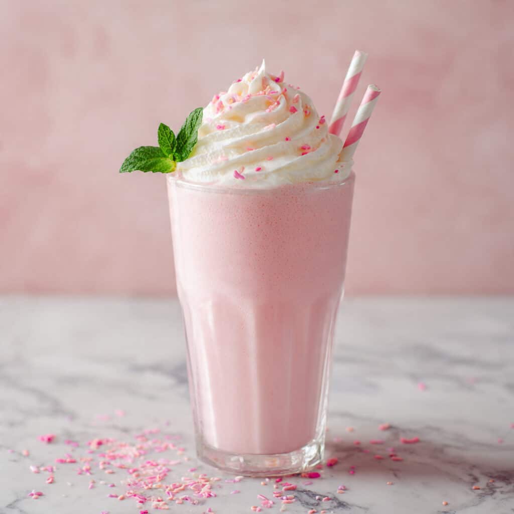 Pink Smoothie with Coconut Whipped Cream Recipe