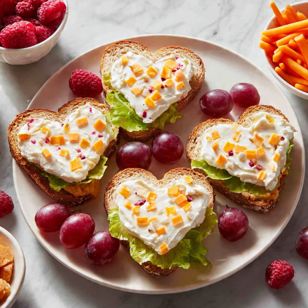 Heart-Shaped Turkey and Cheese Sandwiches Recipe