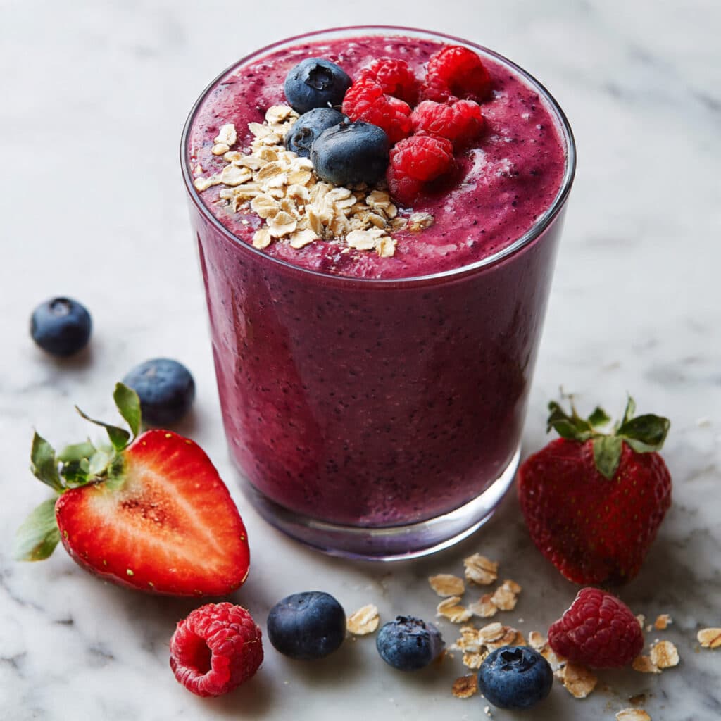 Berry Oatmeal Breakfast Smoothie Recipe