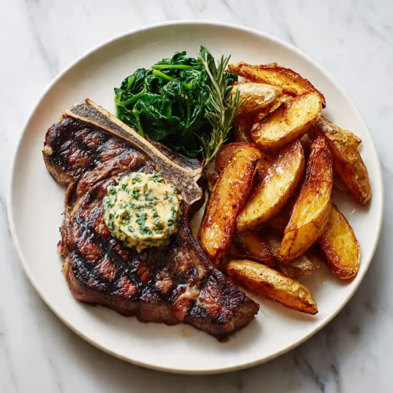 Grilled T-Bone Steak with Garlic Herb Butter Recipe