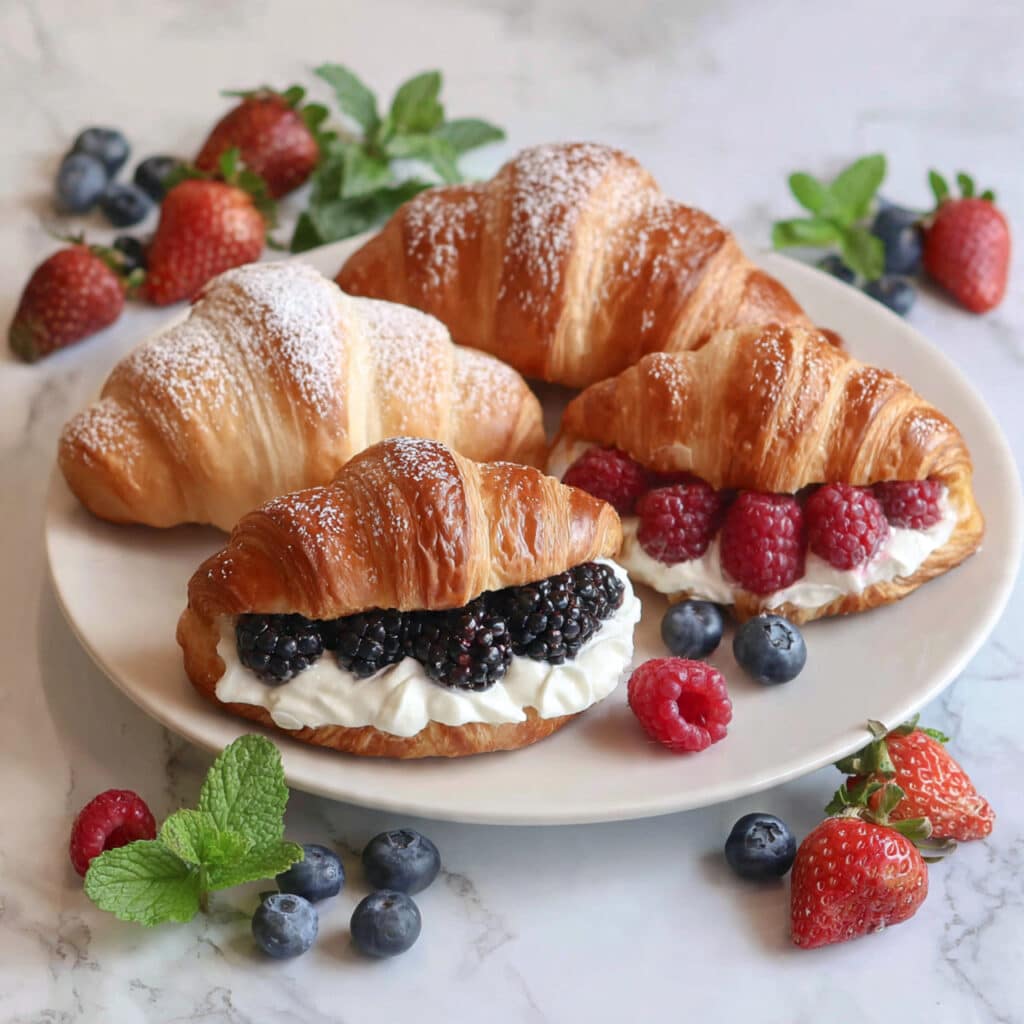 Berry and Cream Cheese Stuffed Croissants Recipe