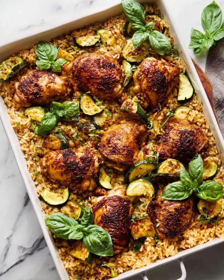 One-Pan Cheesy Chicken and Rice Bake Recipe