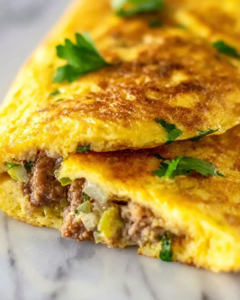 Savory Omelette with Crispy Beef Recipe