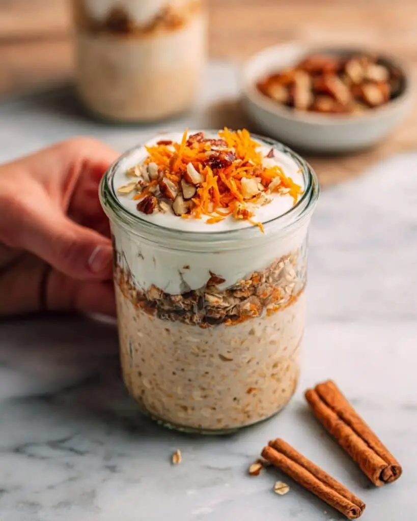 Creamy Carrot Cake Overnight Oats Recipe