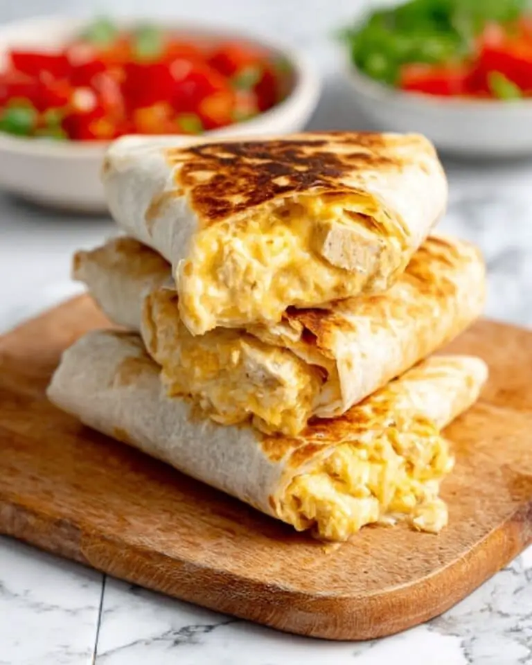 Cheesy Garlic Chicken Wraps Recipe