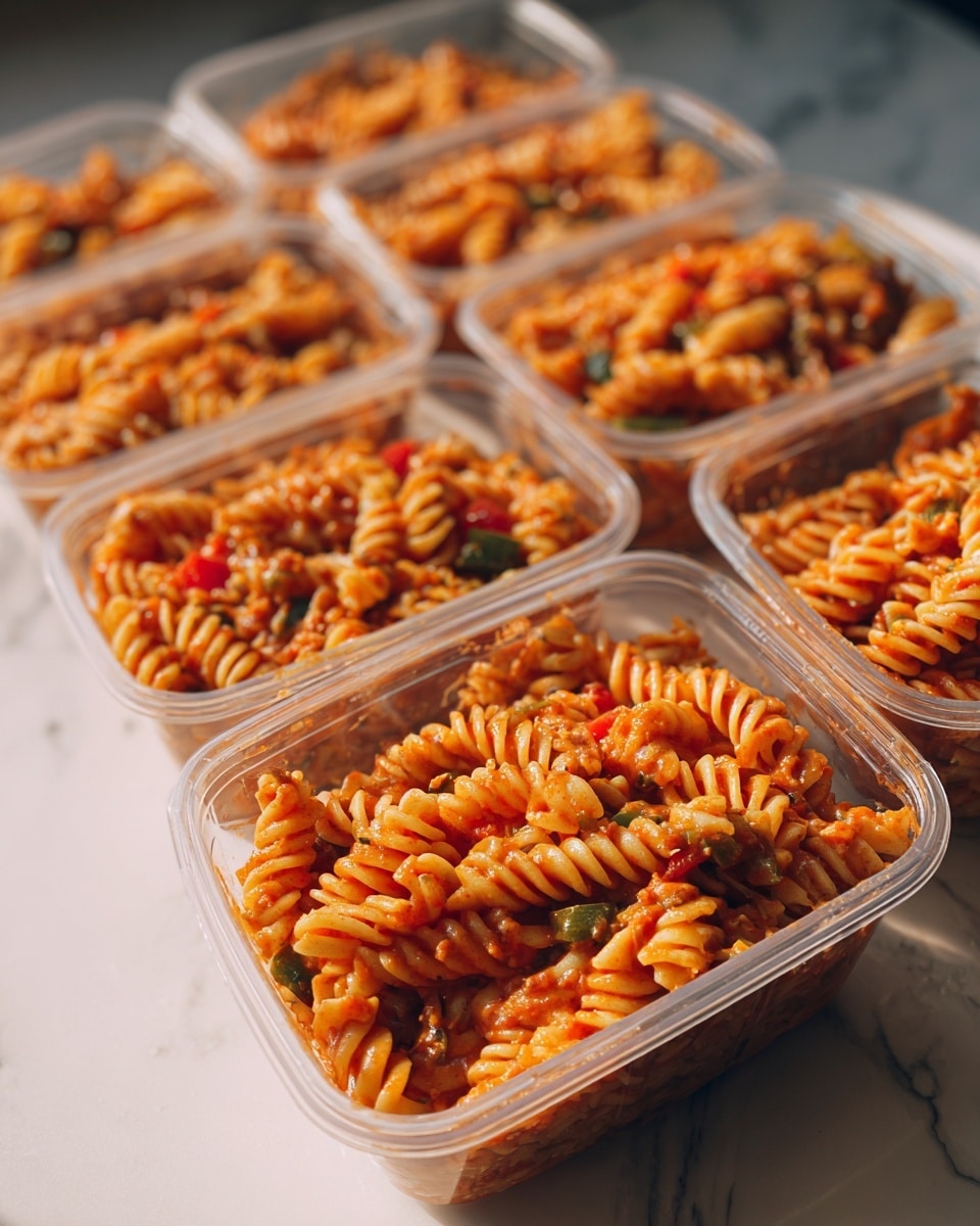 A white bowl filled with short spiral pasta coated in a thick orange sauce mixed with small pieces of cooked chicken, all evenly spread within the bowl, placed on a dark textured surface with a white marbled background visible behind. photo taken with an iphone --ar 4:5 --v 7