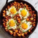 Easy Breakfast Hash with Potatoes, Sausage, and Eggs Recipe