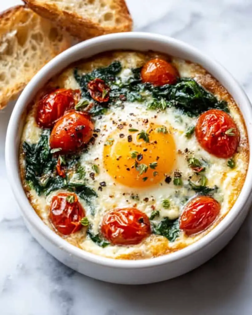 Mediterranean Baked Feta Eggs Recipe
