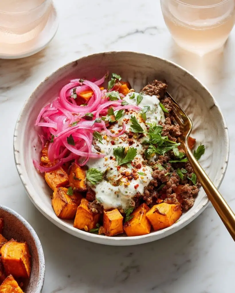 Street Corn Beef and Sweet Potato Bowls Recipe