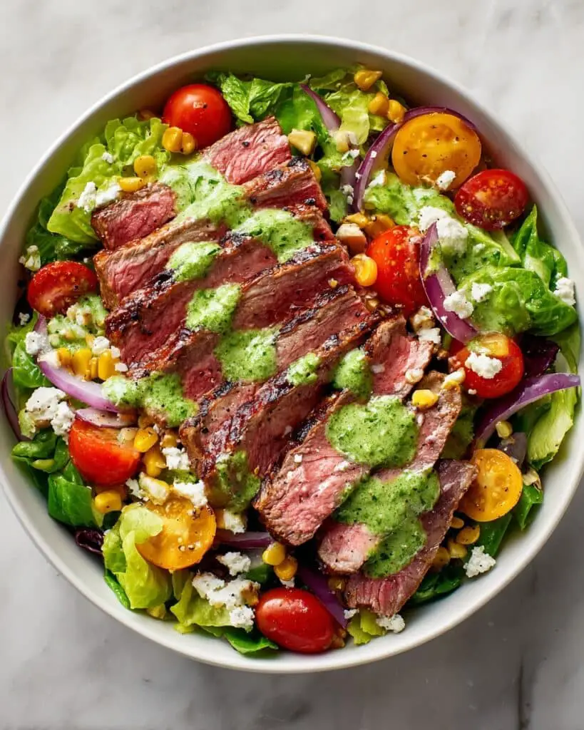 Grilled Flank Steak Salad with Feta and Balsamic Dressing Recipe