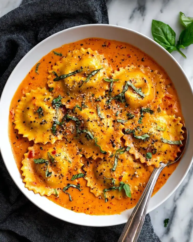Creamy Tuscan Ravioli Soup Recipe